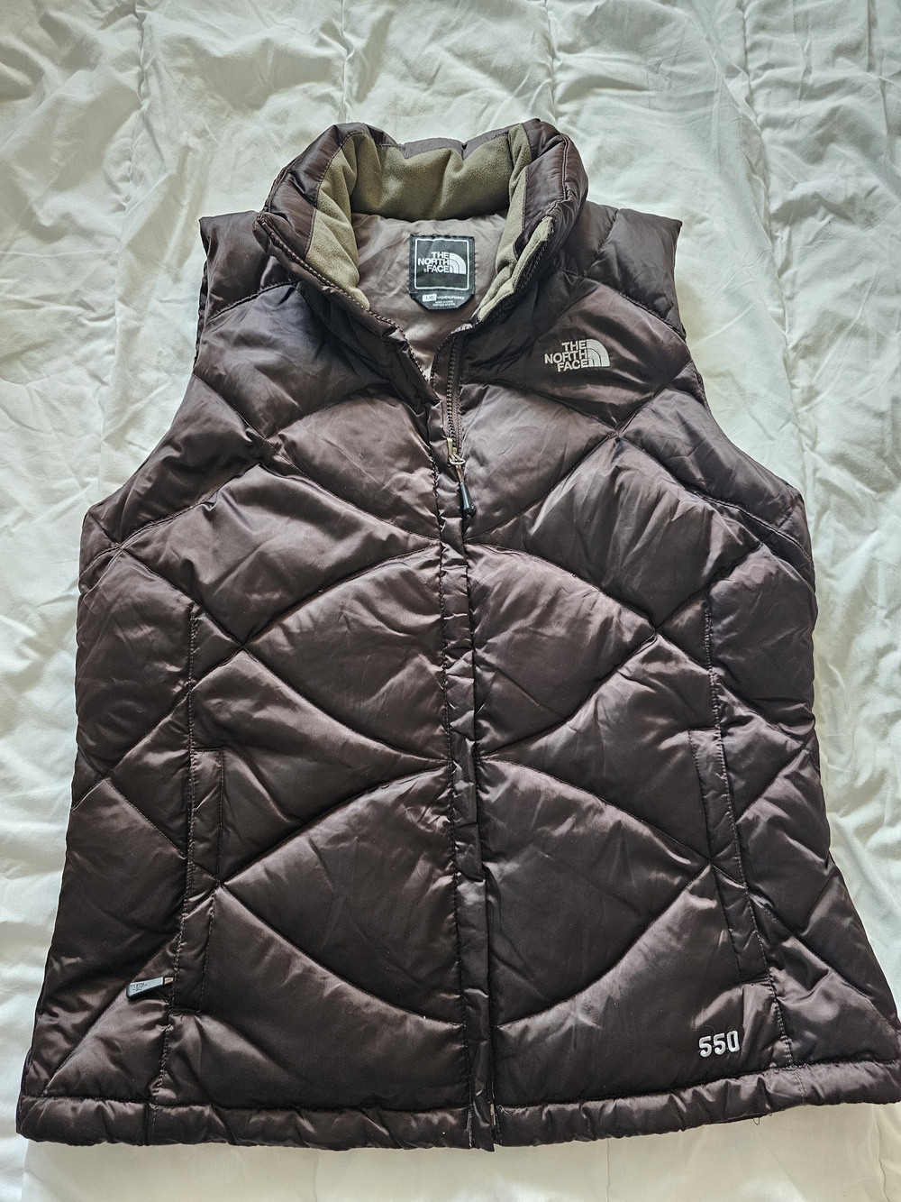 The North Face Brown Quilted 550 Down Vest